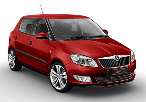 red skoda fabia