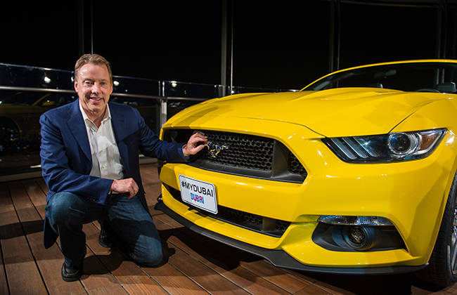 Ford Mustang at Burj Khalifa