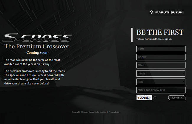 Maruti Suzuki S Cross Website Goes Live as Launch Nears!